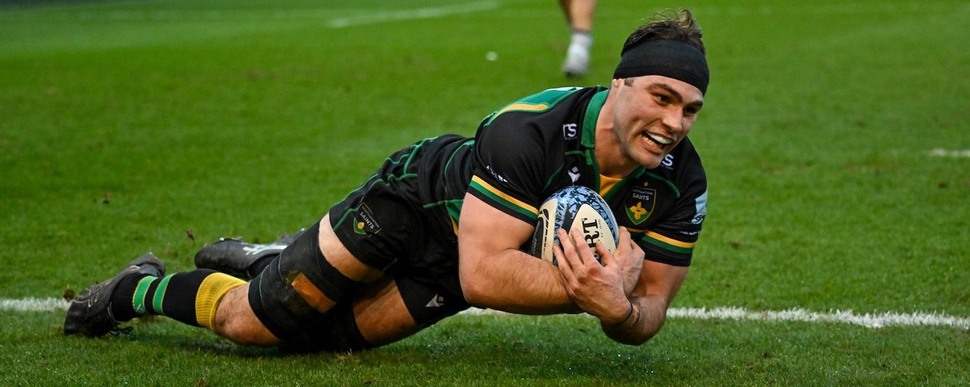 Josh Kemeny of Northampton Saints against Newcastle Falcons.