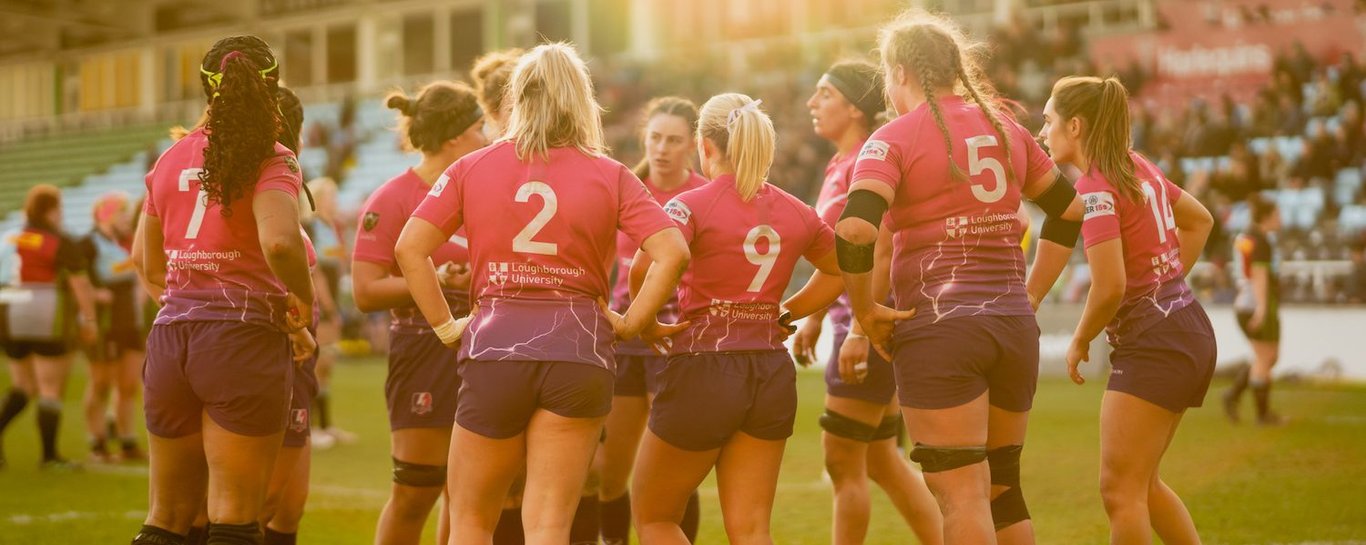 Loughborough Lightning huddle during a game