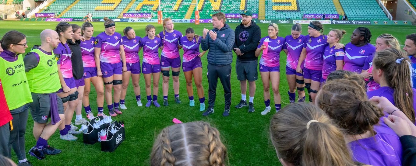 Loughborough Lightning huddle during a game