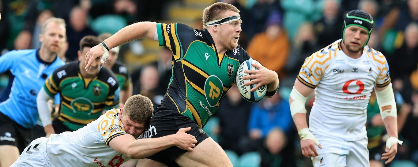 Paul Hill in action for Northampton Saints