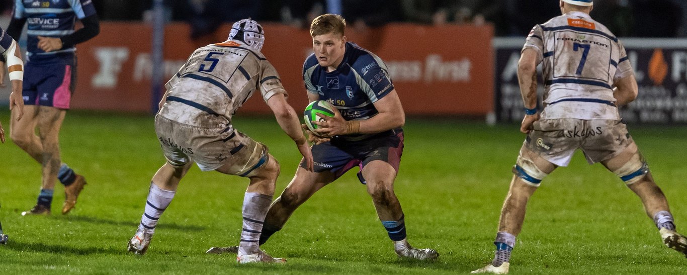 Northampton Saints' Ed Prowse featuring for Bedford Blues.