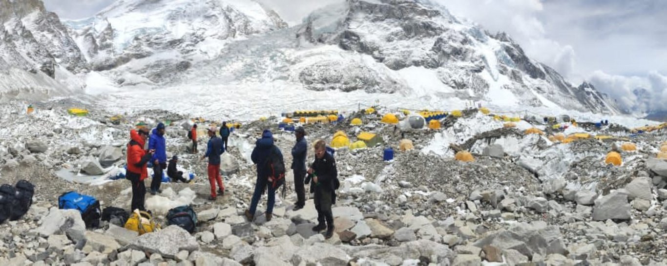 Former Saint Arthur Prestidge summited Mount Everest for a second time in May, flying a Northampton flag at the top.