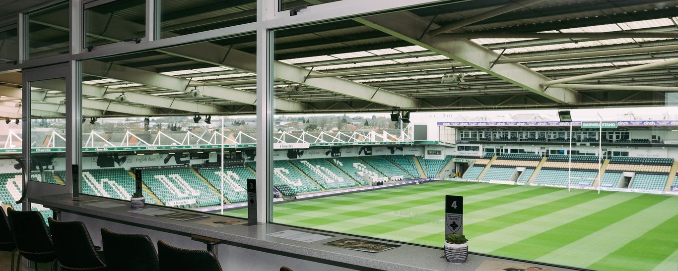 Enjoy a spectacular view of cinch Stadium at Franklin’s Gardens from the Legends Lounge.