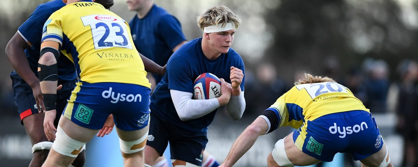 Henry Pollock in action for England Under-20