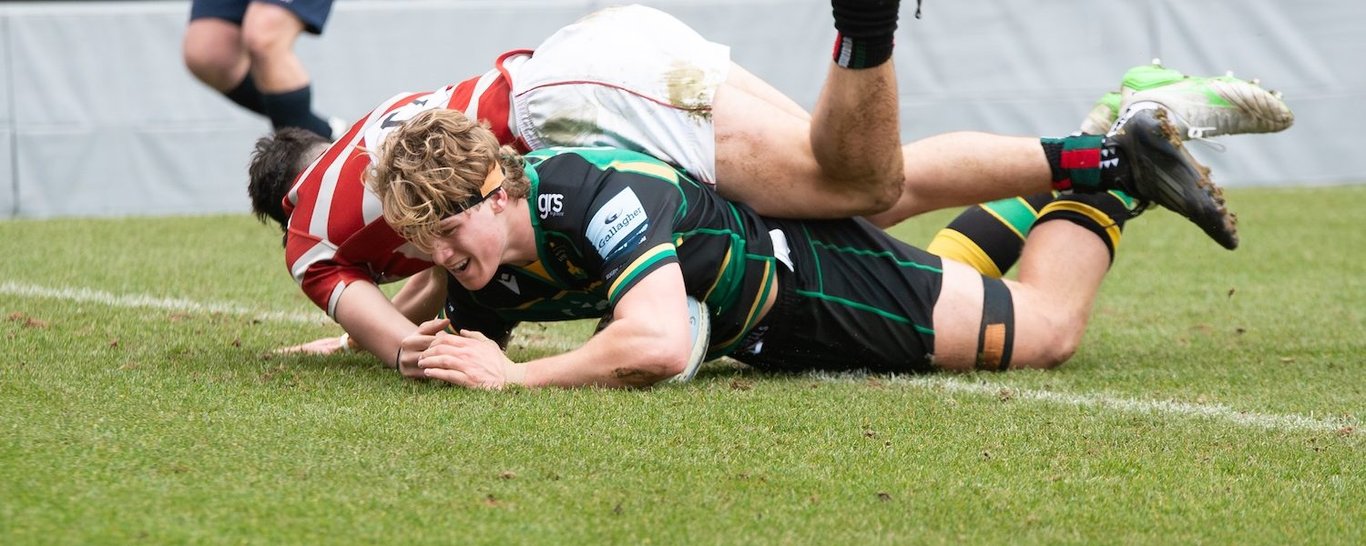 Northampton U18 Academy in action against Leicester Tigers.