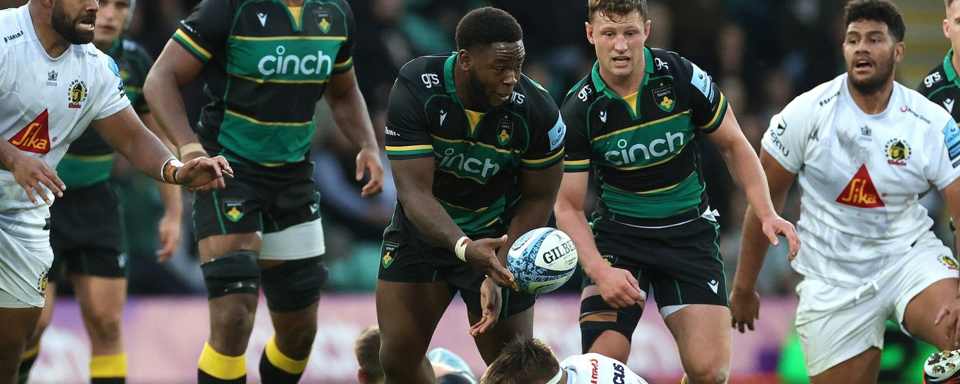 Northampton Saints’ Emmanuel Iyogun during the 2024/25 season.