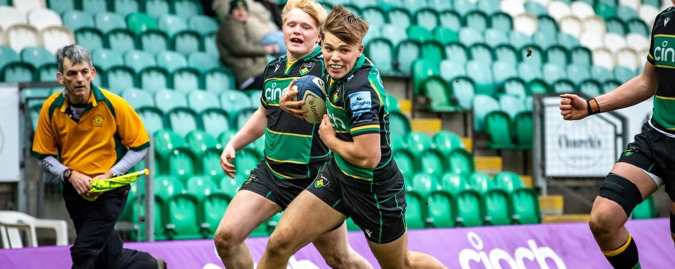 Northampton U18 Academy in action against Leicester Tigers.