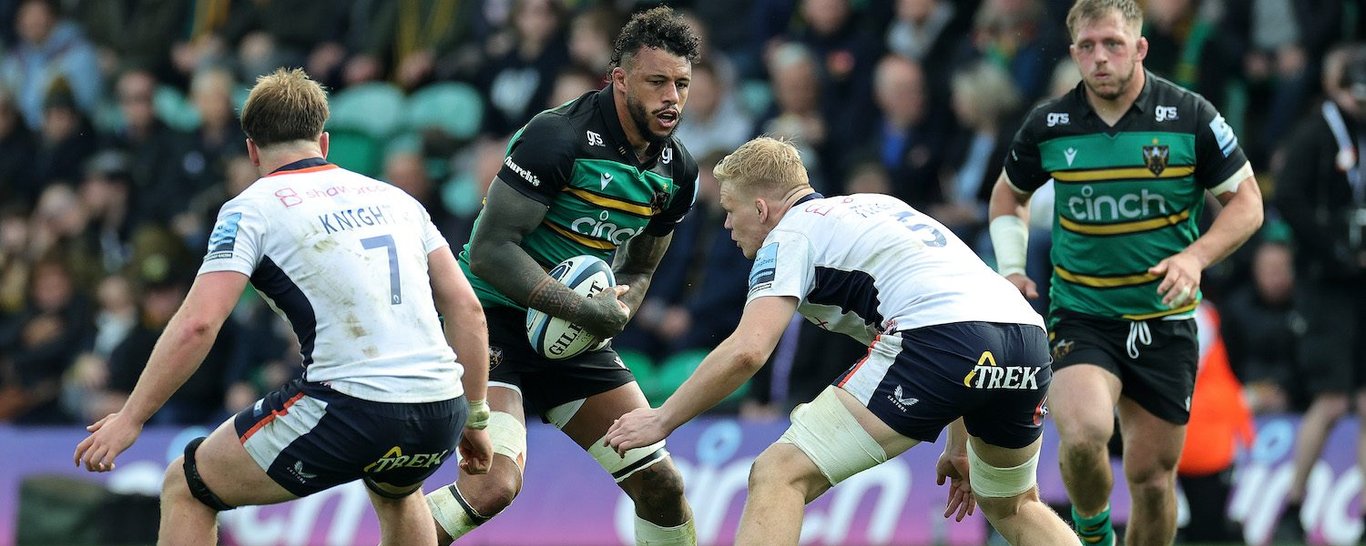 Courtney Lawes in action for Northampton Saints