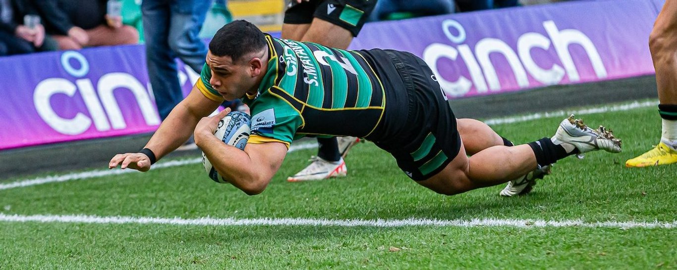 Sam Matavesi of Northampton Saints against Newcastle Falcons.
