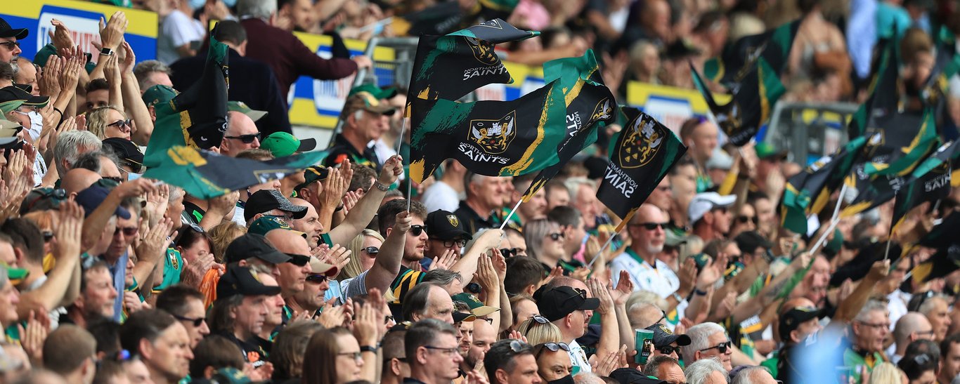 Northampton Saints’ supporters at Franklin’s Gardens