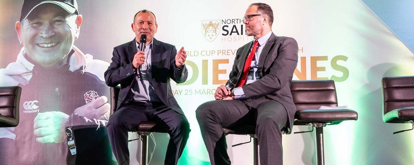 Eddie Jones will be the guest of honour at Franklin’s Gardens