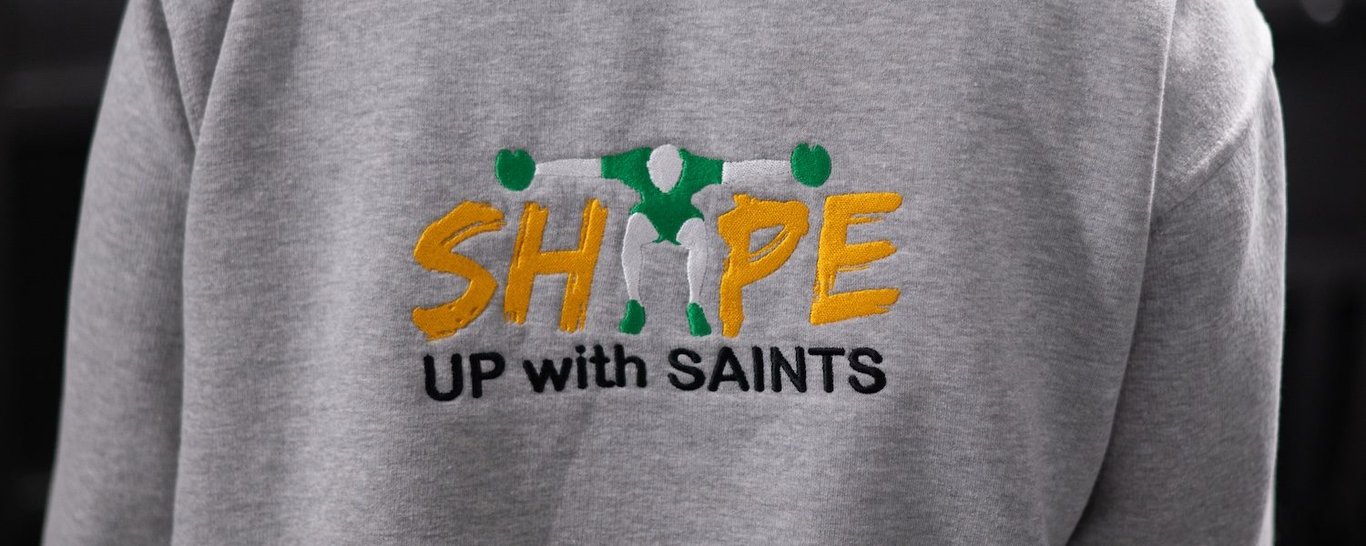 Shape Up With Saints session at the gym at cinch Stadium at Franklin’s Gardens.