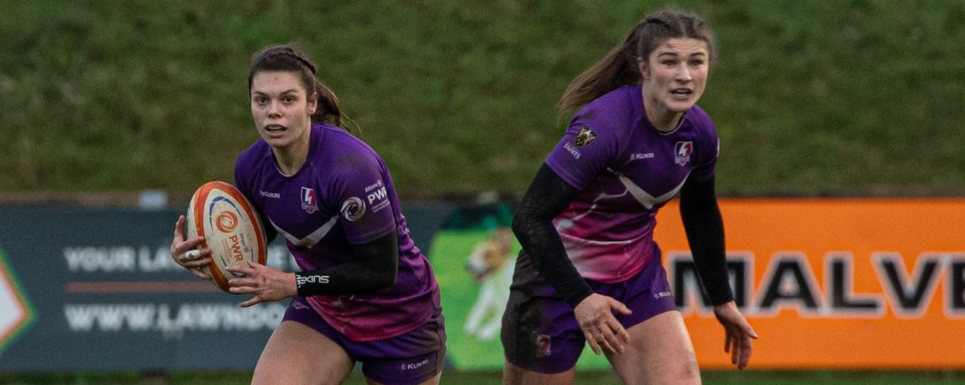 Helena Rowland and Helen Nelson of Loughborough Lightning against Gloucester-Hartpury.