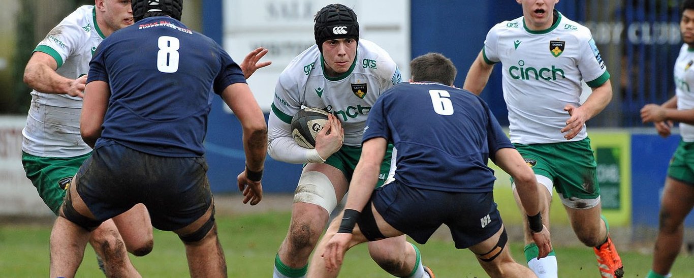 Northampton Saints Under-18s in action against Sale Sharks.