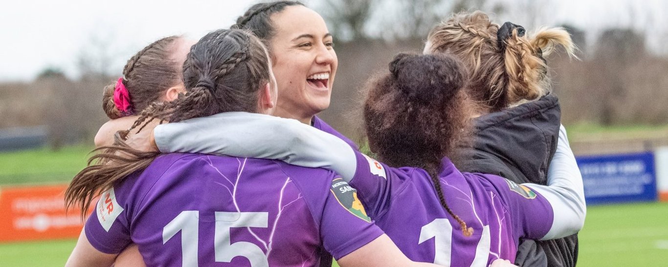 Loughborough Lightning celebrate their victory over Bristol Bears.