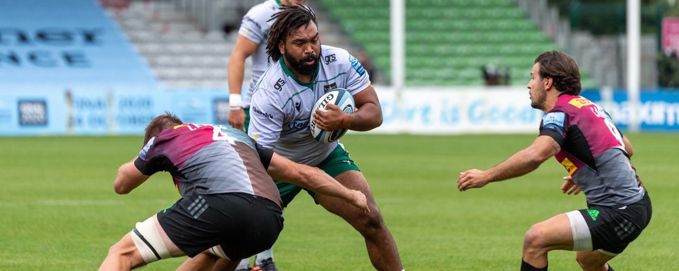 Danny Hobbs-Awoyemi carries for Northampton Saints