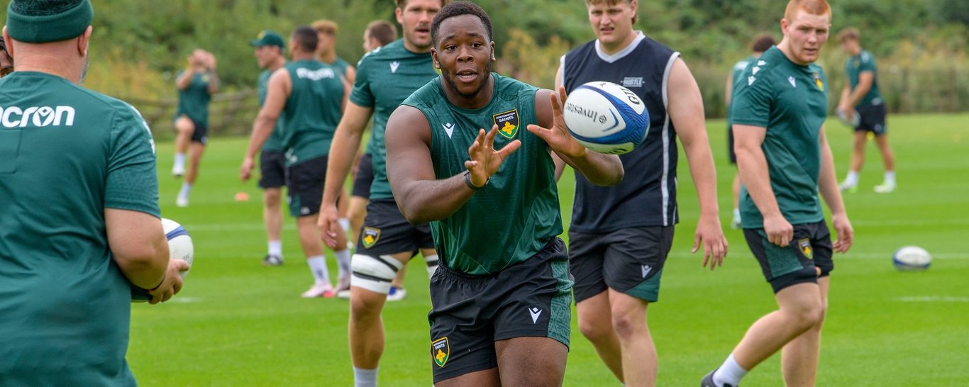 Northampton Saints’ Emmanuel Iyogun during the 2024/25 season.