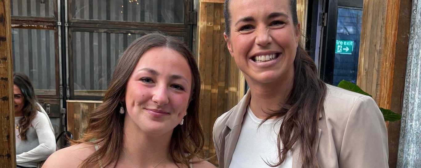 Kendall Waudby with Emily Scarratt.