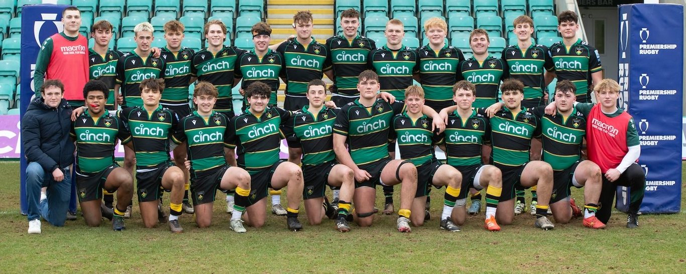 Northampton U18 Academy after their victory against Leicester Tigers.