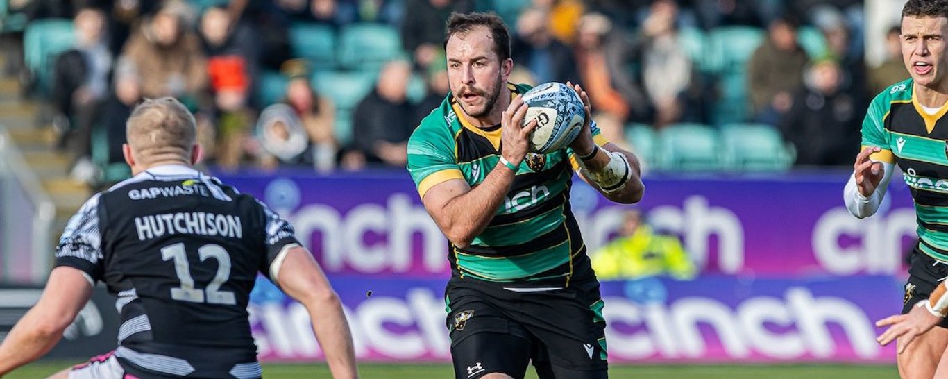 Burger Odendaal of Northampton Saints against Newcastle Falcons.