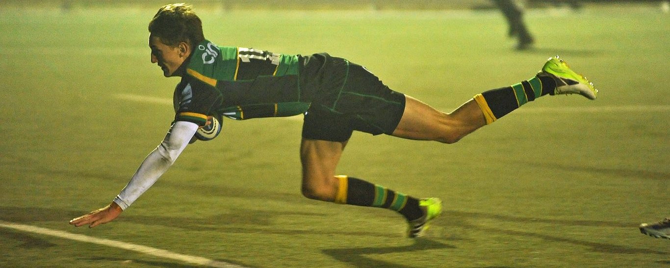 Northampton Saints Academy in action against Yorkshire Academy.