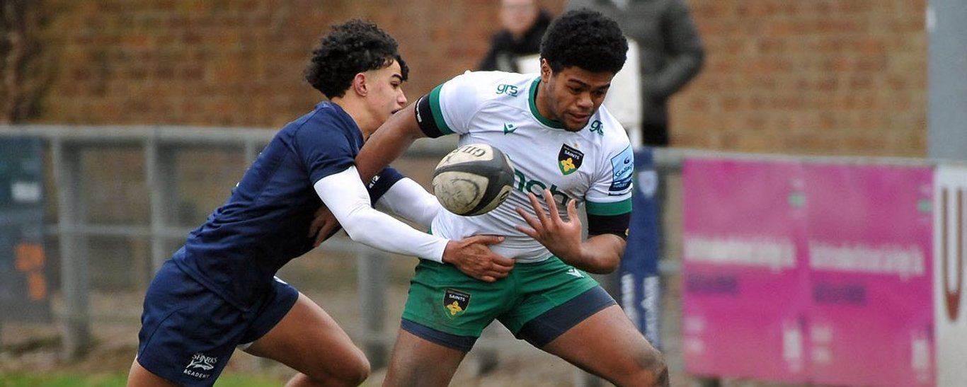 Northampton Saints Under-18s in action against Sale Sharks.