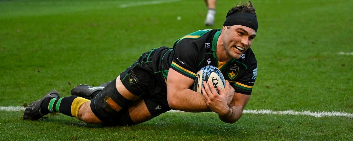 Josh Kemeny of Northampton Saints against Newcastle Falcons.