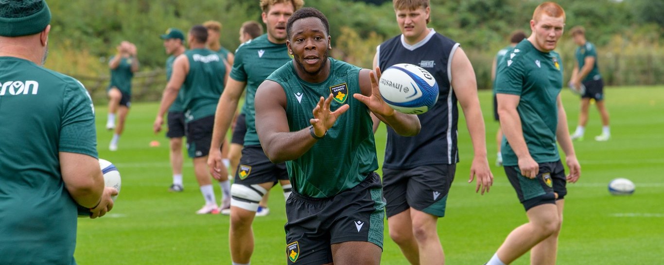 Northampton Saints’ Emmanuel Iyogun during the 2024/25 season.