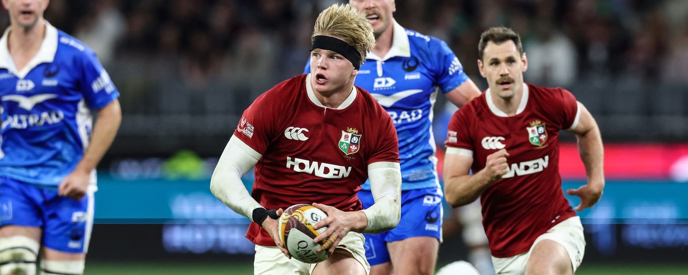 Northampton Saints’ Henry Pollock features for the British & Irish Lions.