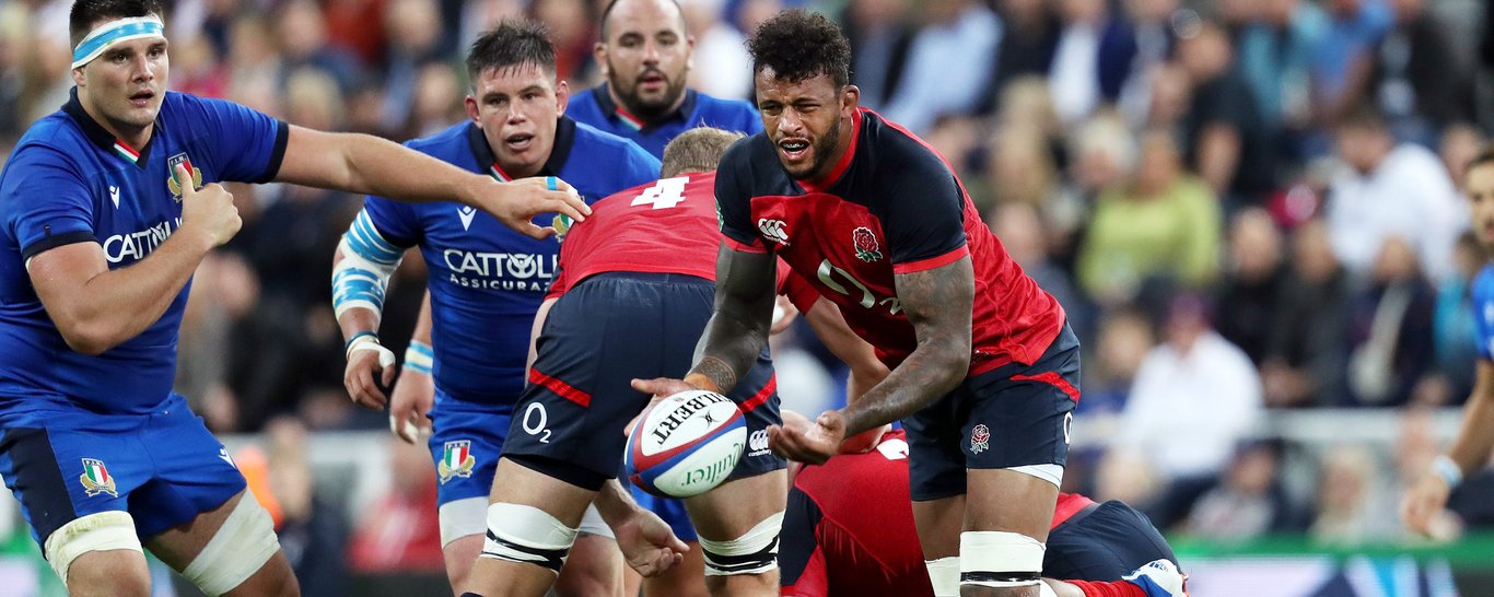Saints' Courtney Lawes in action for England