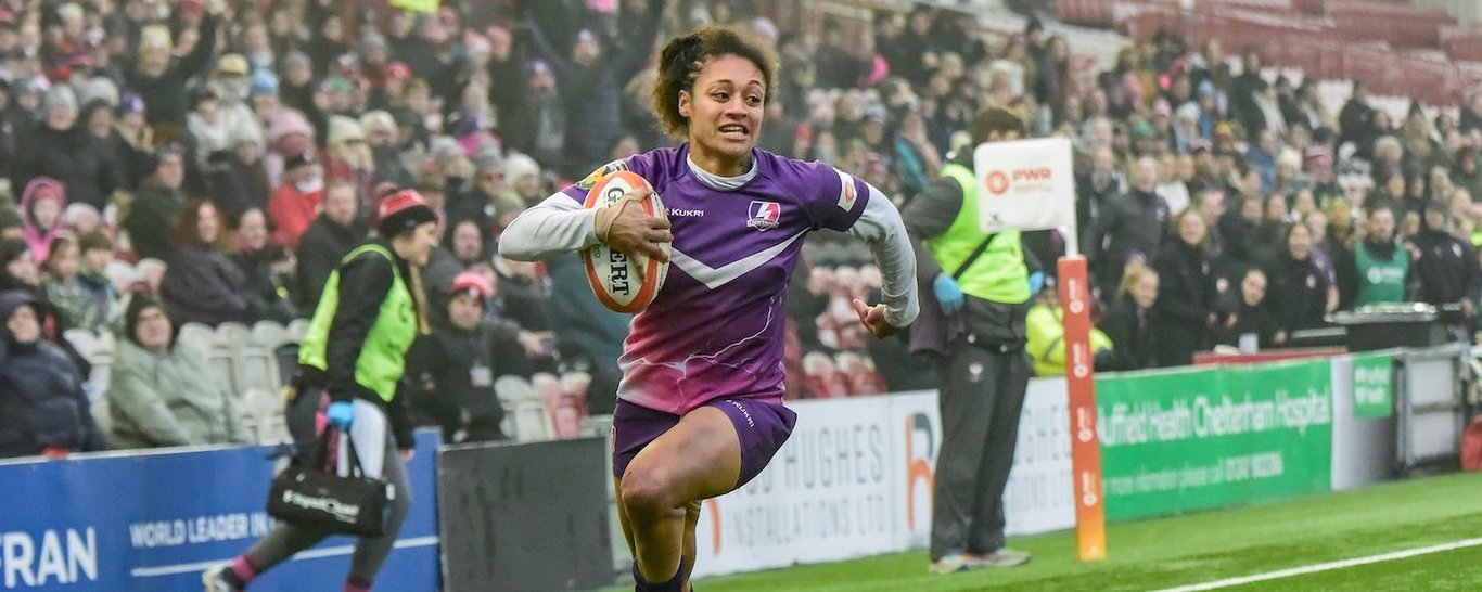 Bulou Mataitoga of Loughborough Lightning against Gloucester-Hartpury.