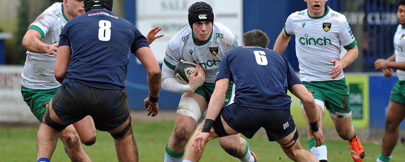 Northampton Saints Under-18s in action against Sale Sharks.