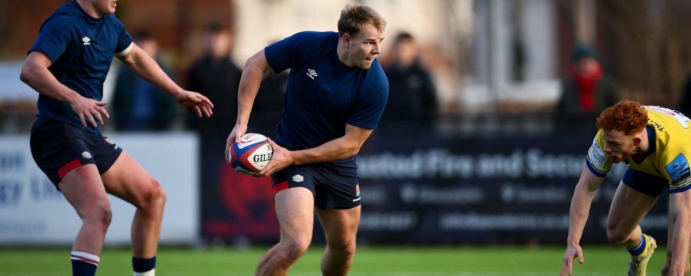 Toby Cousins in action for England Under-20