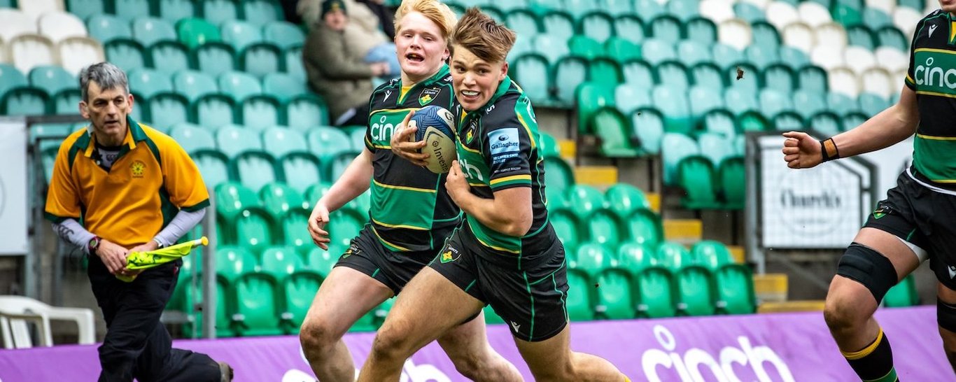 Northampton U18 Academy in action against Leicester Tigers.