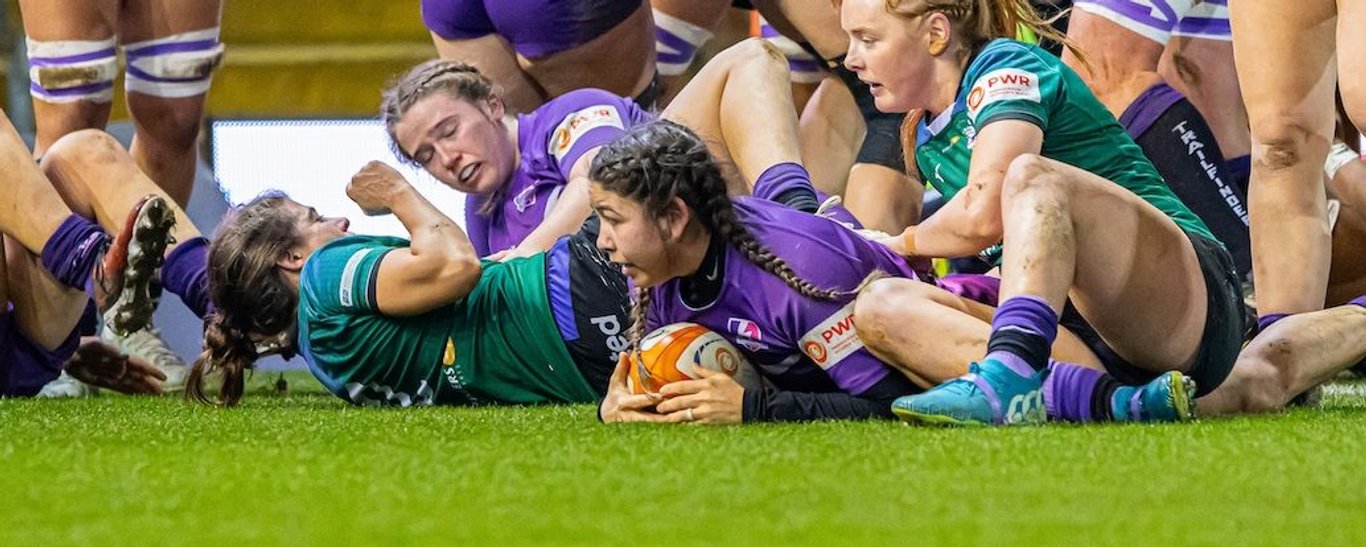 Kathryn Treder scores for Loughborough Lightning against Trailfinders Women.