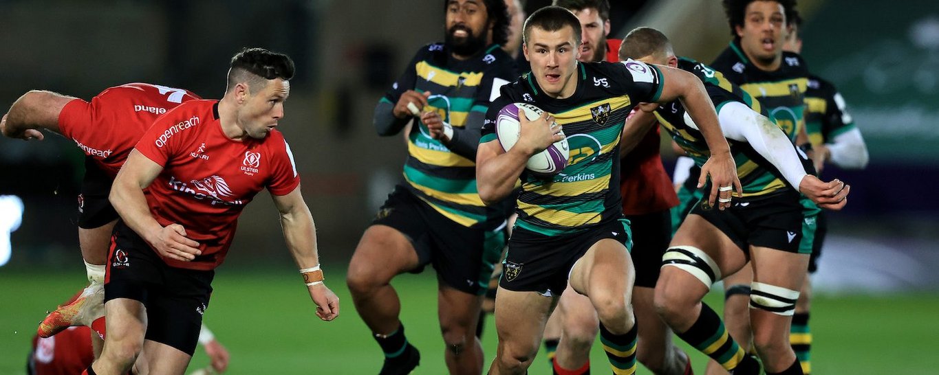 Ollie Sleightholme of Northampton Saints against Ulster