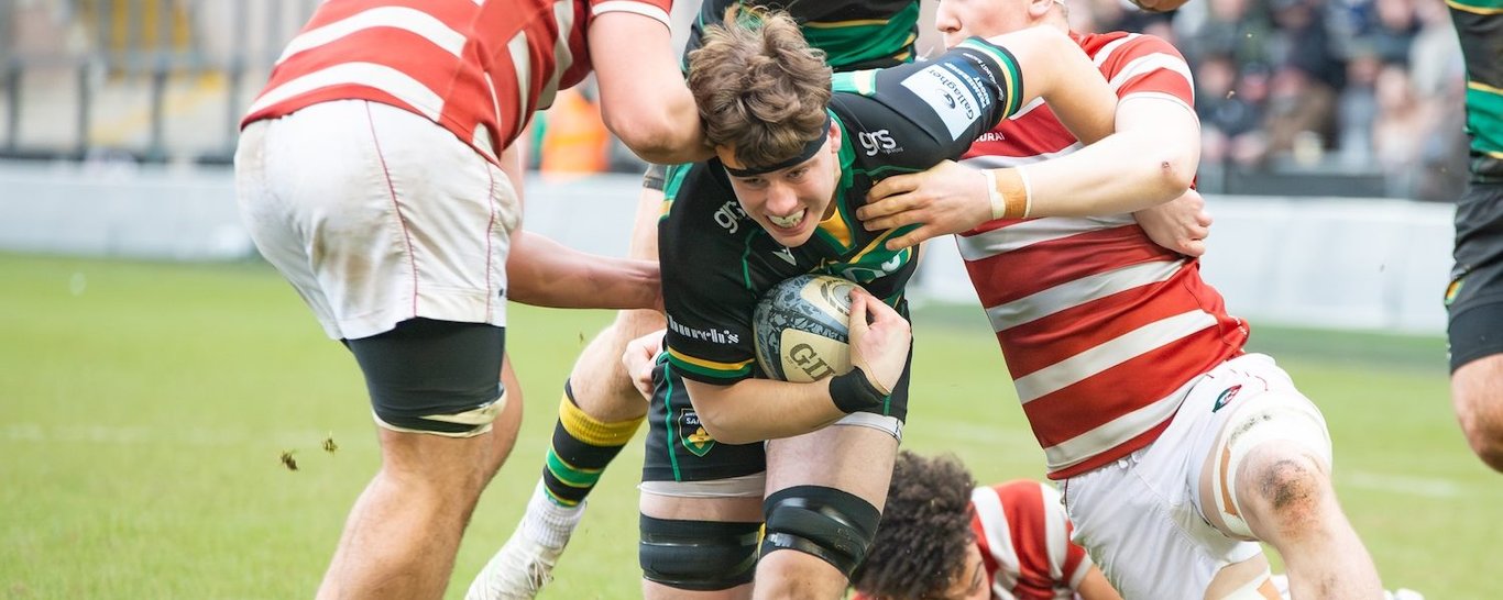 Northampton U18 Academy in action against Leicester Tigers.