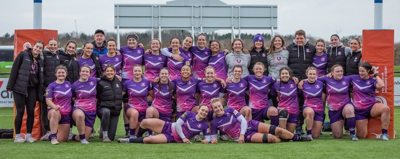 Loughborough Lightning celebrate their victory over Bristol Bears.