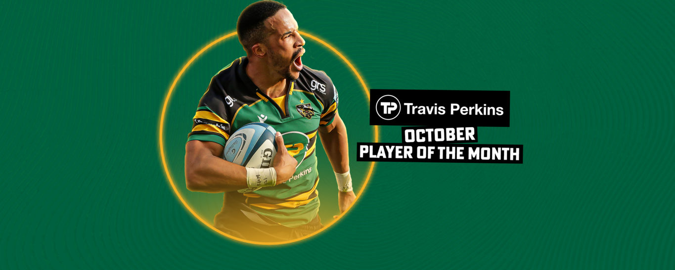 Northampton Saints winger Courtnall Skosan has been named Travis Perkins Player of the Month for October.