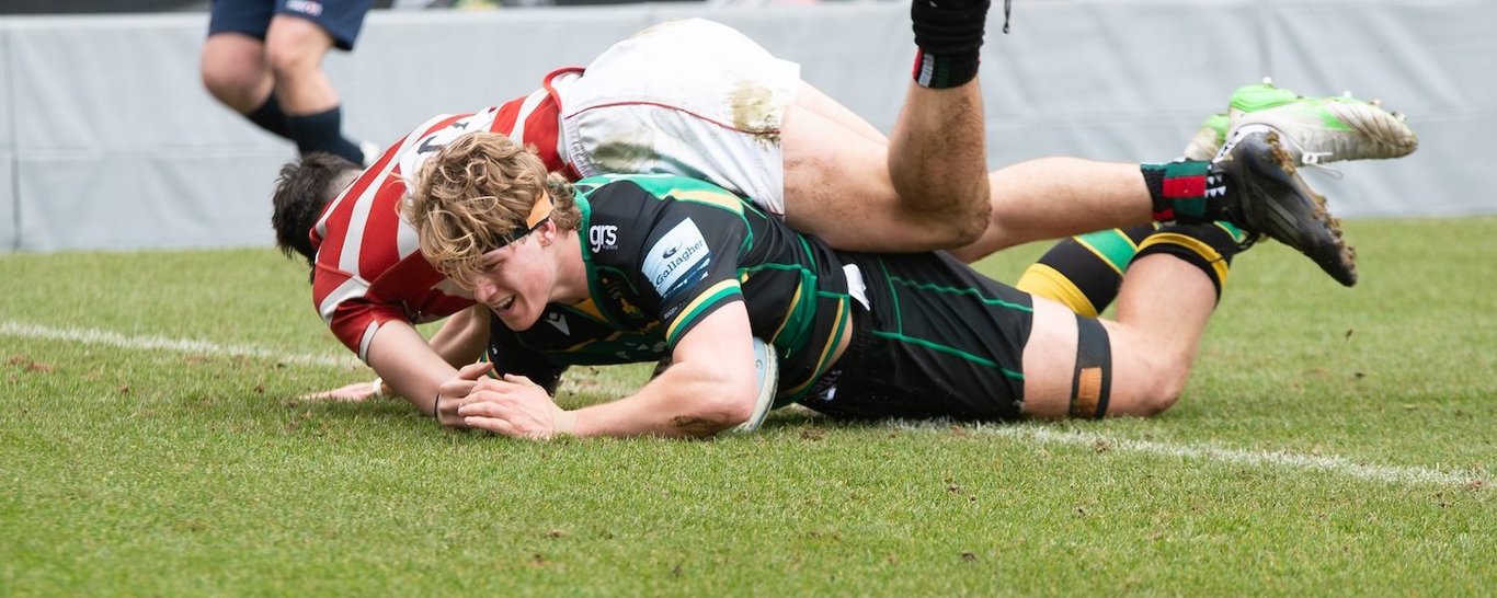 Northampton U18 Academy in action against Leicester Tigers.