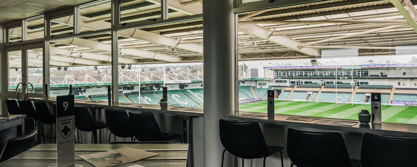 Enjoy a spectacular view of cinch Stadium at Franklin’s Gardens from the Legends Lounge.