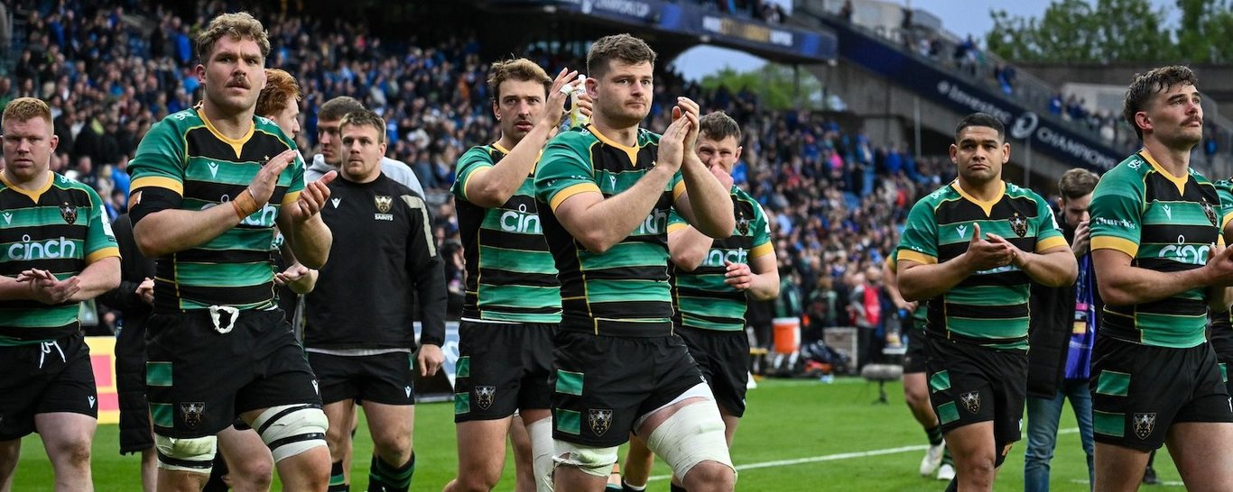 Northampton Saints salute the crowd at Croke Park