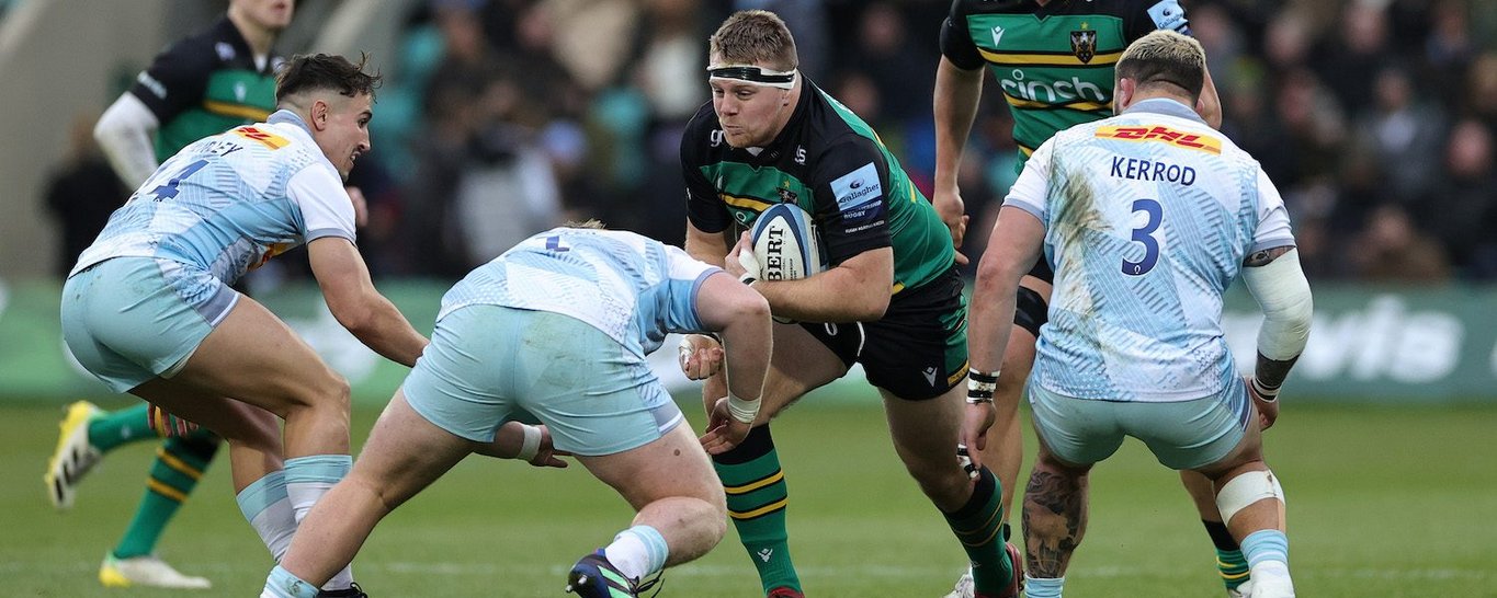 Paul Hill in action for Northampton Saints