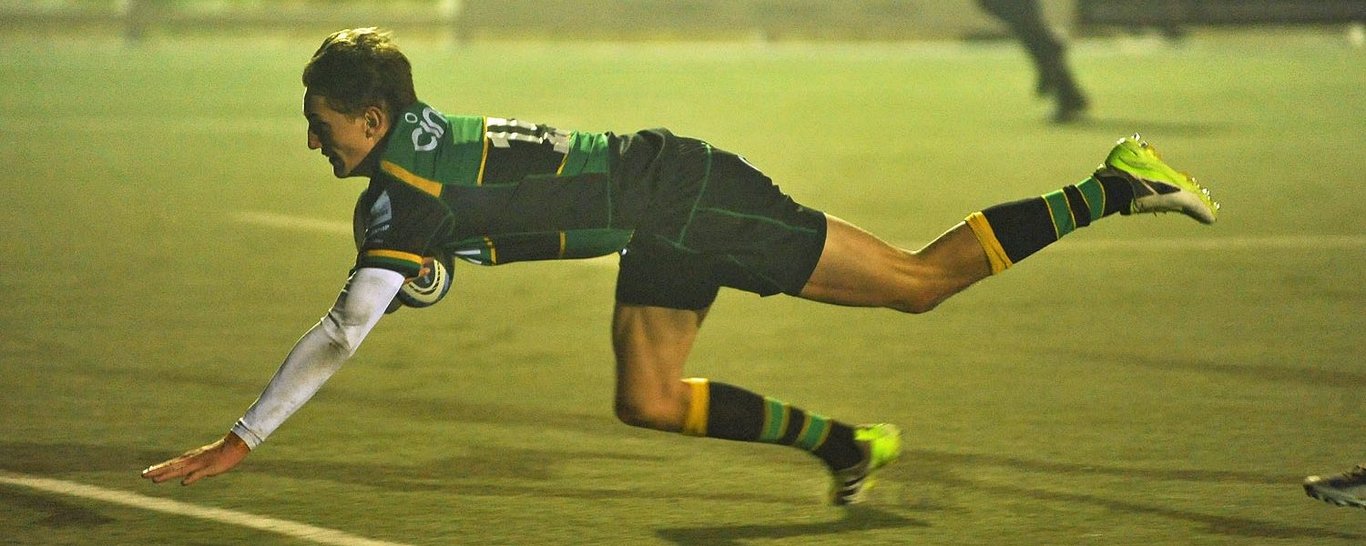 Northampton Saints Academy in action against Yorkshire Academy.