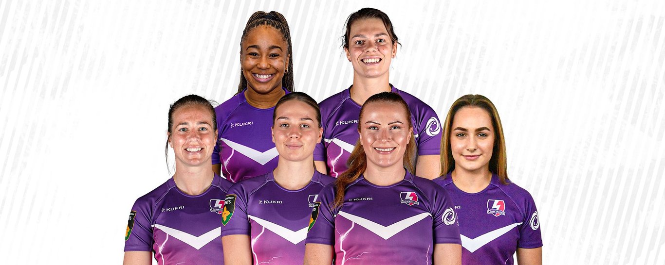 Sadia Kabeya, Helena Rowland, Emily Scarratt, Lilli Ives Campion, Cath O’Donnell and Bo Westcombe-Evans.