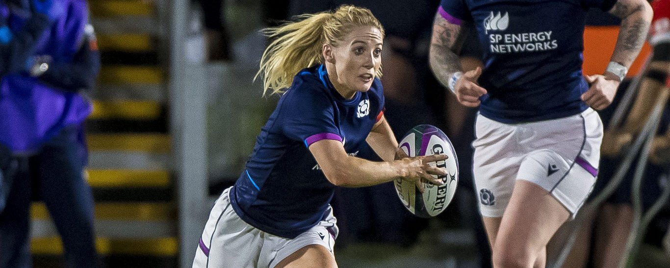 Loughborough Lightning's Jenny Maxwell features for Scotland.