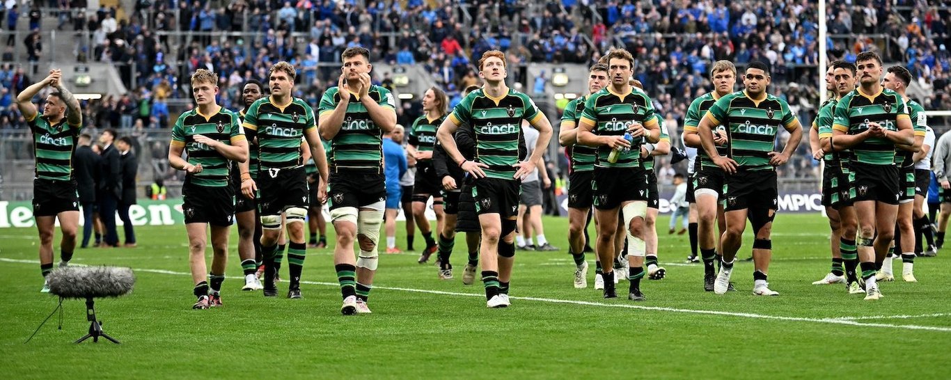 Northampton Saints salute the crowd at Croke Park