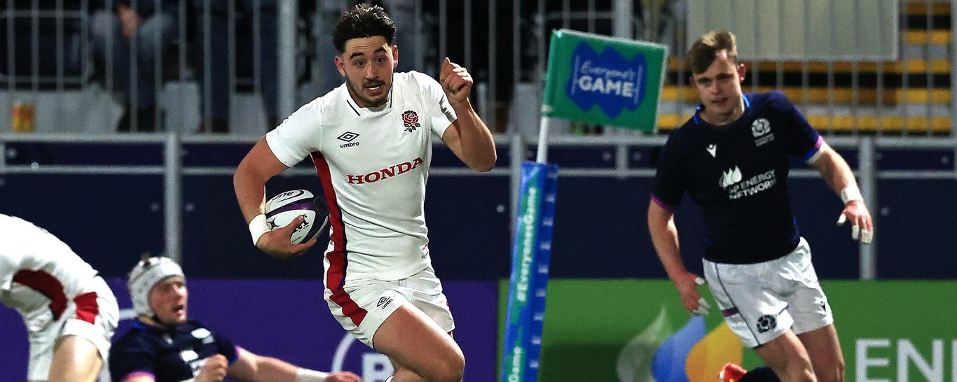 Northampton Saints' Ethan Grayson featuring for England Under-20s