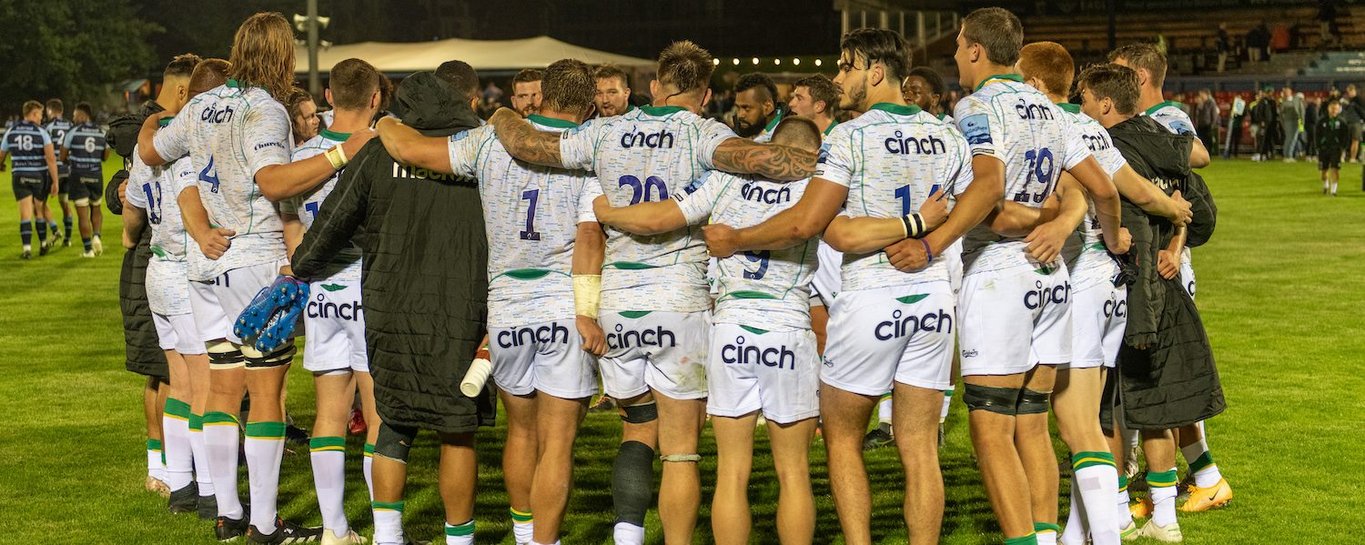 Northampton Saints’ players huddle together