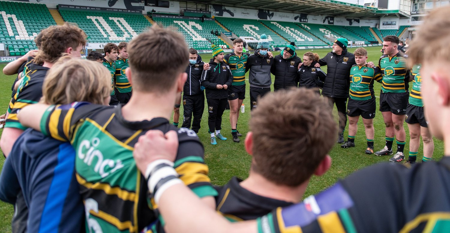 Northampton Saints' Under-18s secured their spot in the Final with a bonus-point win over Newcastle Falcons.